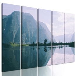 5-dielny obraz maľované horské pleso