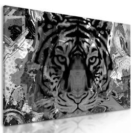 Obraz abstraktný tiger v čiernobielom prevedení