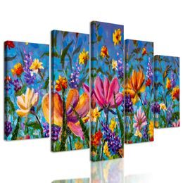 5-dielny obraz lúčne kvety plné farieb