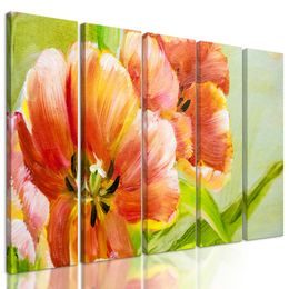 5-dielny obraz maľované tulipány