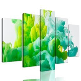 5-dielny obraz nádherná abstrakcia zelenej farby