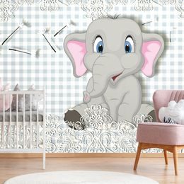 Krásna tapeta sediaci sloník