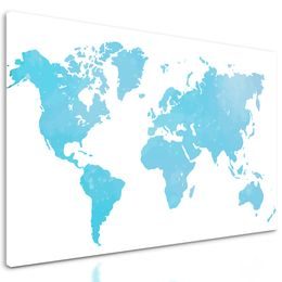 Obraz zaujímavá mapa sveta v modrom prevedení