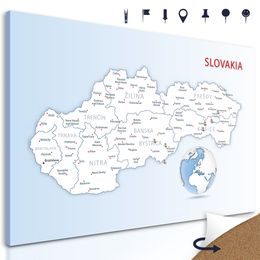 Obraz na korku podrobná mapa Slovenska