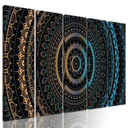 5-dielny obraz krásna modro zlatá Mandala