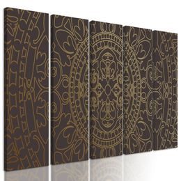 5-dielny obraz zlatý luxusný oranament