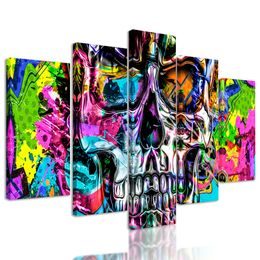 5-dielny obraz pop art lebka