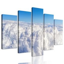 5-dielny obraz krásne biele oblaky