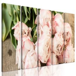 5-dielny obraz nádherná kytica ruží