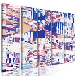 5-dielny obraz abstraktná geometria