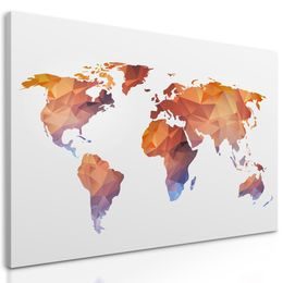 Obraz oranžová mapa sveta tvorená polygónmi