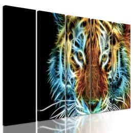 5-dielny obraz abstraktný tiger
