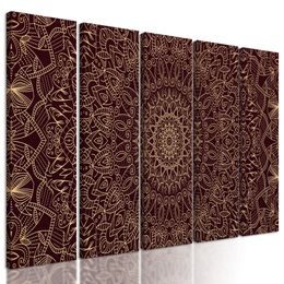 5-dielny obraz orientálna Mandala v detailnom prevedení