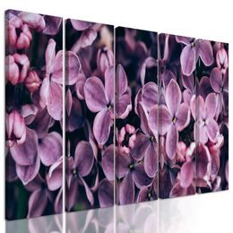 5-dielny obraz zaujímavé kvety vo vintage prevedení