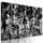 5-dielny obraz abstraktná lebka v čiernobielom prevedení