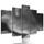 5-dielny obraz polárna žiara v čiernobielom prevedení