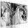 5-dielny obraz detail na kvety v čiernobielom prevedení
