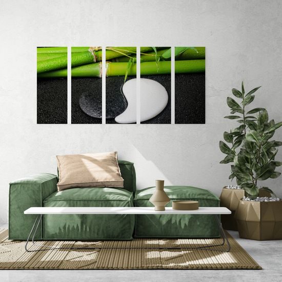 5-dielny obraz Jin a Jang zátišie