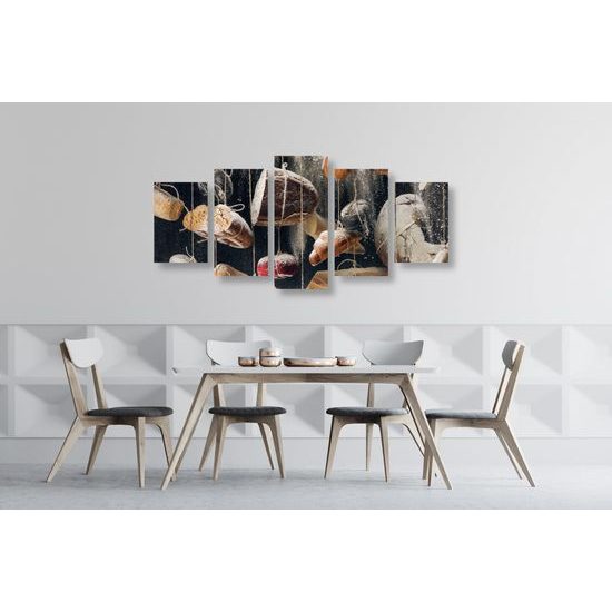 5-dielny obraz visiace pečivo