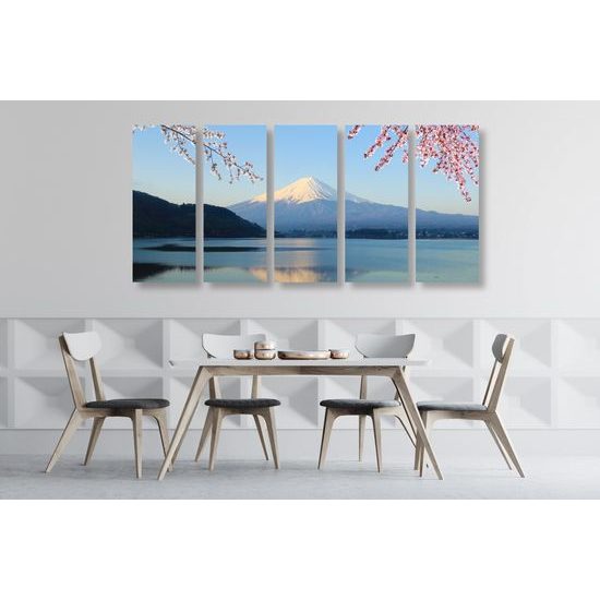 5-dielny obraz výhľad na krásnu horu Fuji