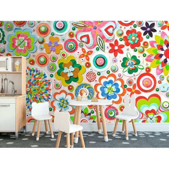 Samolepiaca tapeta hravé kvety