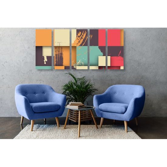 5-dielny obraz nádherná umelecká abstrakcia