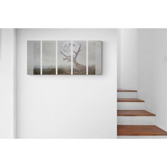 5-dielny obraz umelecké zobrazenie mesiaca