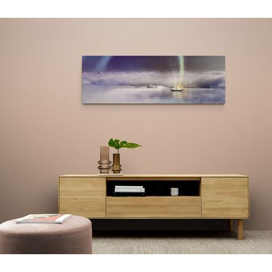 Obraz hviezdna obloha nad temným jazerom