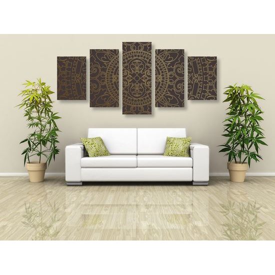 5-dielny obraz zlatý luxusný oranament