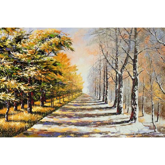 Samolepiaca tapeta jesenná alej stromov