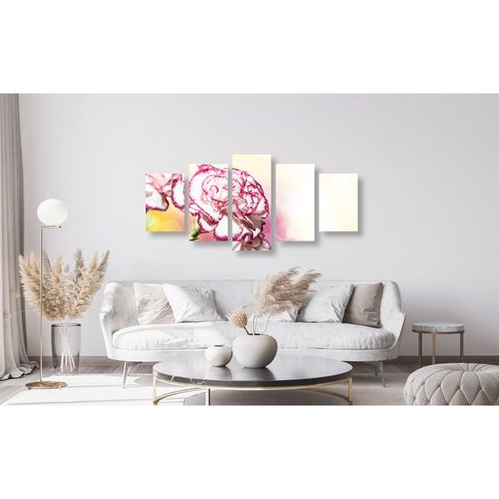 5-dielny obraz nádherný karafiát