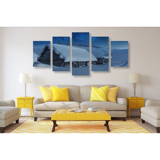 5-dielny obraz alpska chata