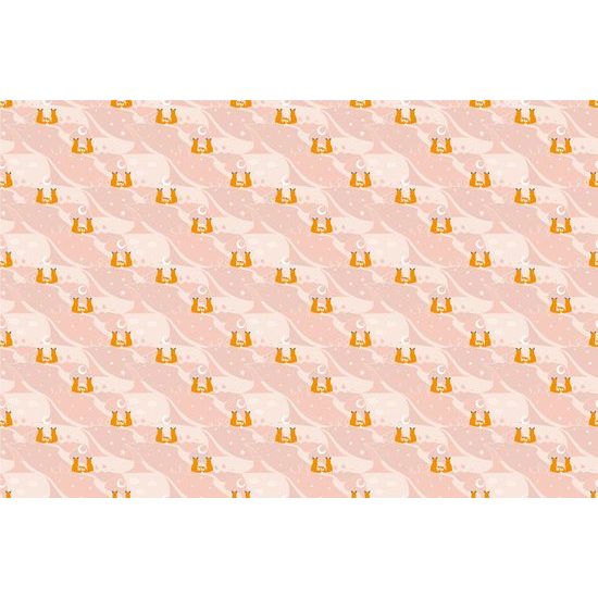 Tapeta líščia rodinka pri mesačnom svite