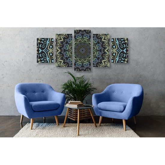 5-dielny obraz zaujímavá vintage Mandala