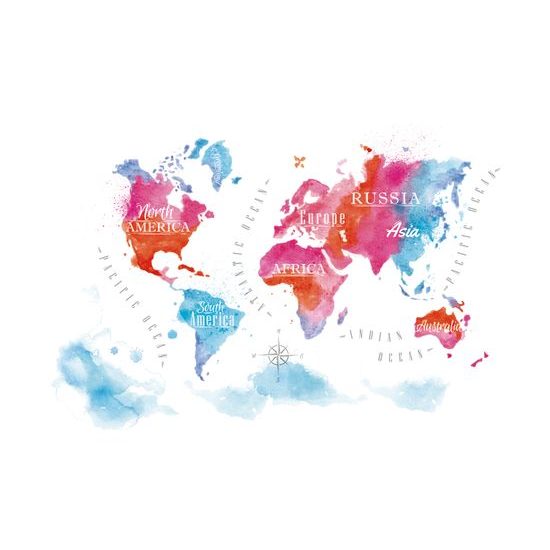 Tapeta mapa sveta v umeleckom prevedení
