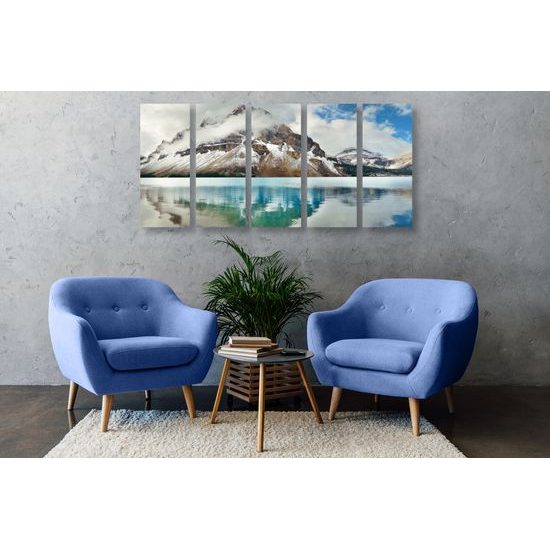 5-dielny obraz zamrznuté pleso pod majestátnou horou
