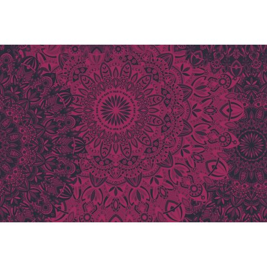 Tapeta moderná Mandala v čierno-ružovom prevedení