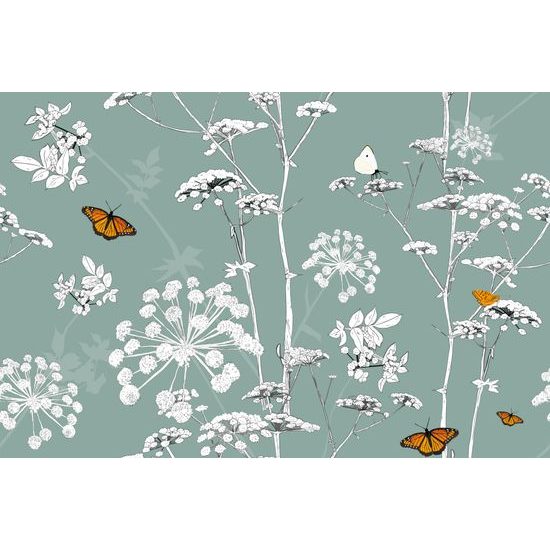 Samolepiaca tapeta nežná lúka plná motýľov
