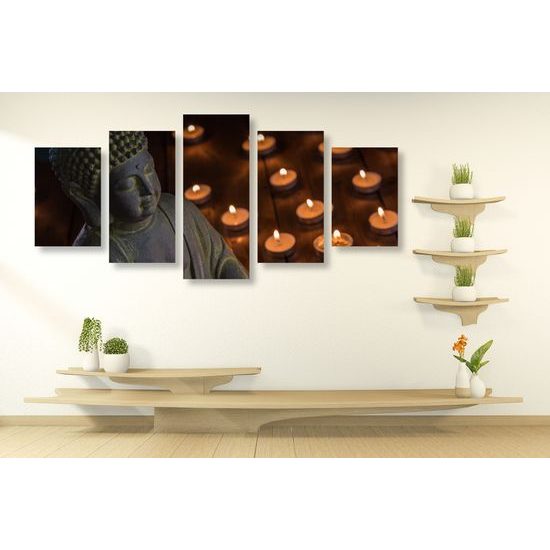5-dielny obraz Budha pri meditácií