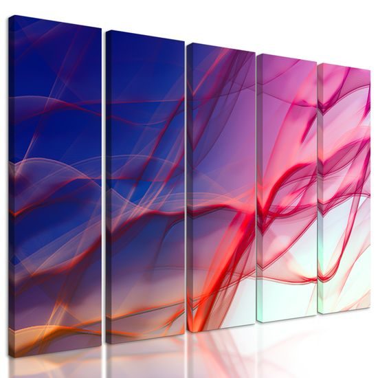 5-dielny obraz abstraktné vzory na farebnom pozadí