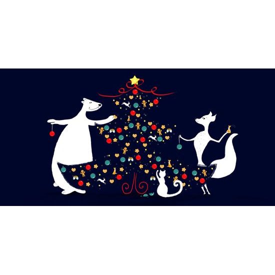 Obraz veselé zdobenie stromčeka