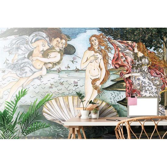 Samolepiaca tapeta imitácia zrodenia Venuše od S. Botticelliho