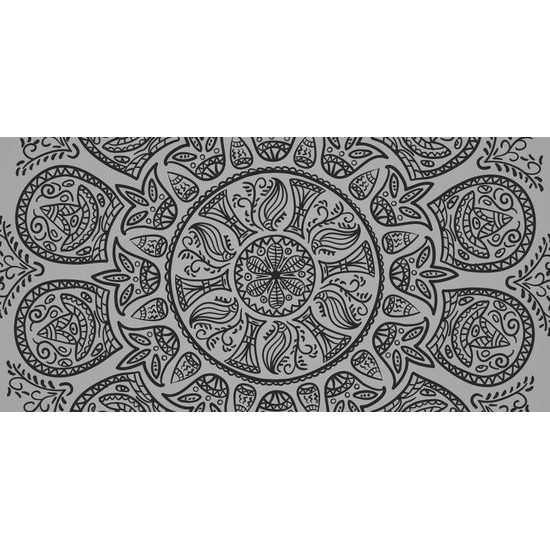 Obraz kmeňová Mandala v čiernobielom prevedení