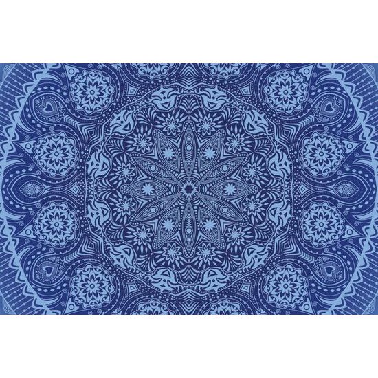 Samolepiaca tapeta modrá luxusná Mandala