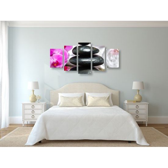 5-dielny obraz meditačné Zen kamene