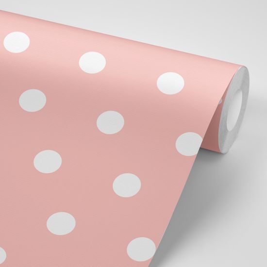 Samolepiaca tapeta malé bodky na ružovom pozadí