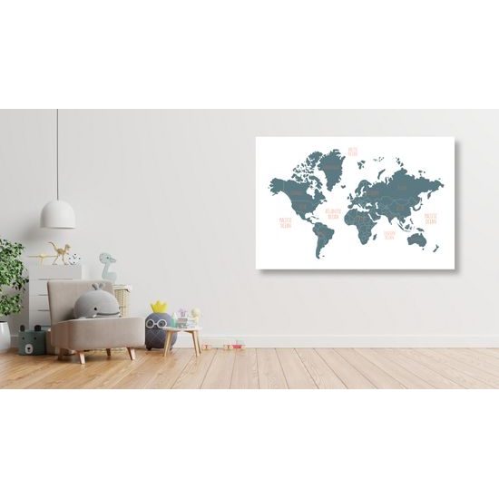 Obraz mapa sveta v prehľadnom prevedení