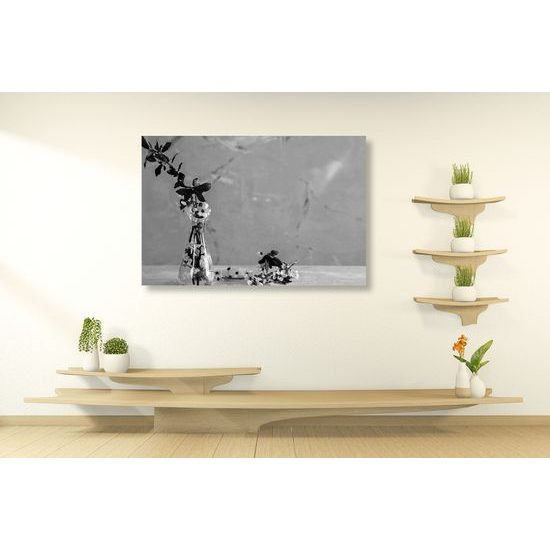 Obraz čerešňové zátišie v čiernobielom prevedení