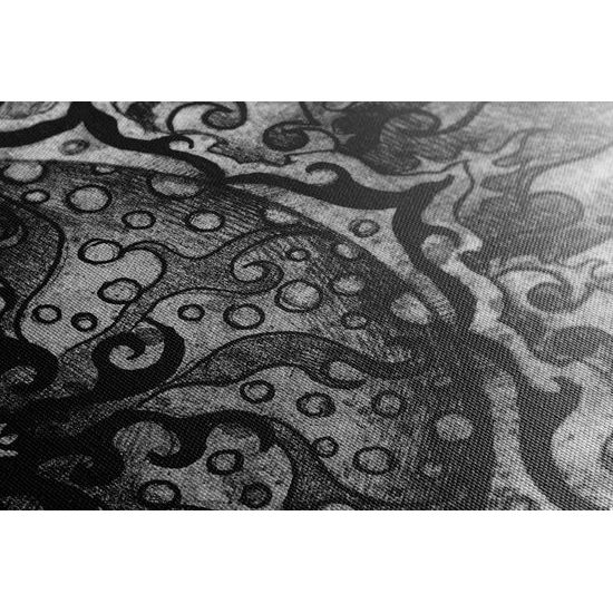 Obraz slnečná Mandala v čiernobielom prevedení