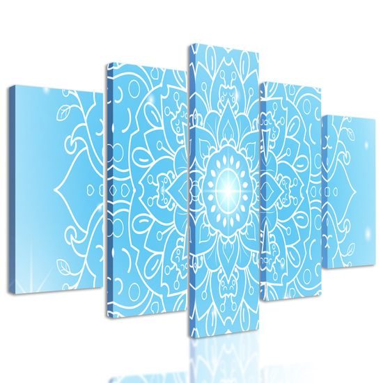 5-dielny obraz magická snehobiela Mandala
